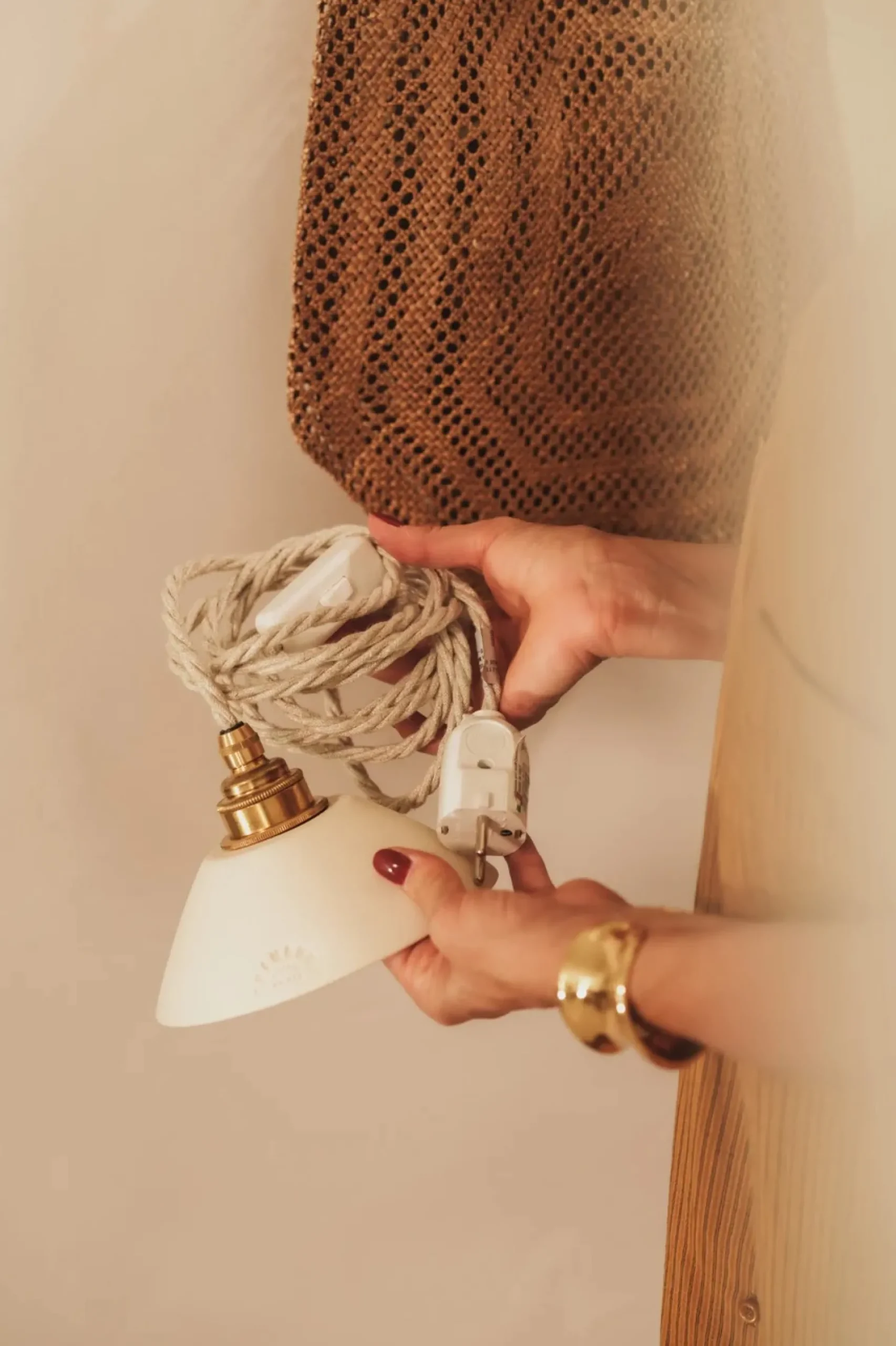 Sélection M Baladeuse Lisette en grès chamotté ivoire et vert de gris Discount