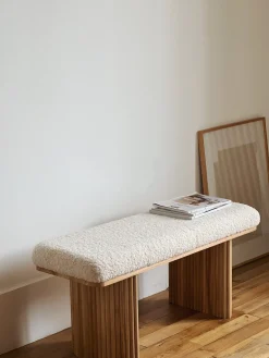 Sélection M Banc bouclette et bois Outlet