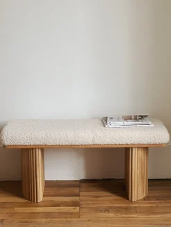 Sélection M Banc bouclette et bois Outlet