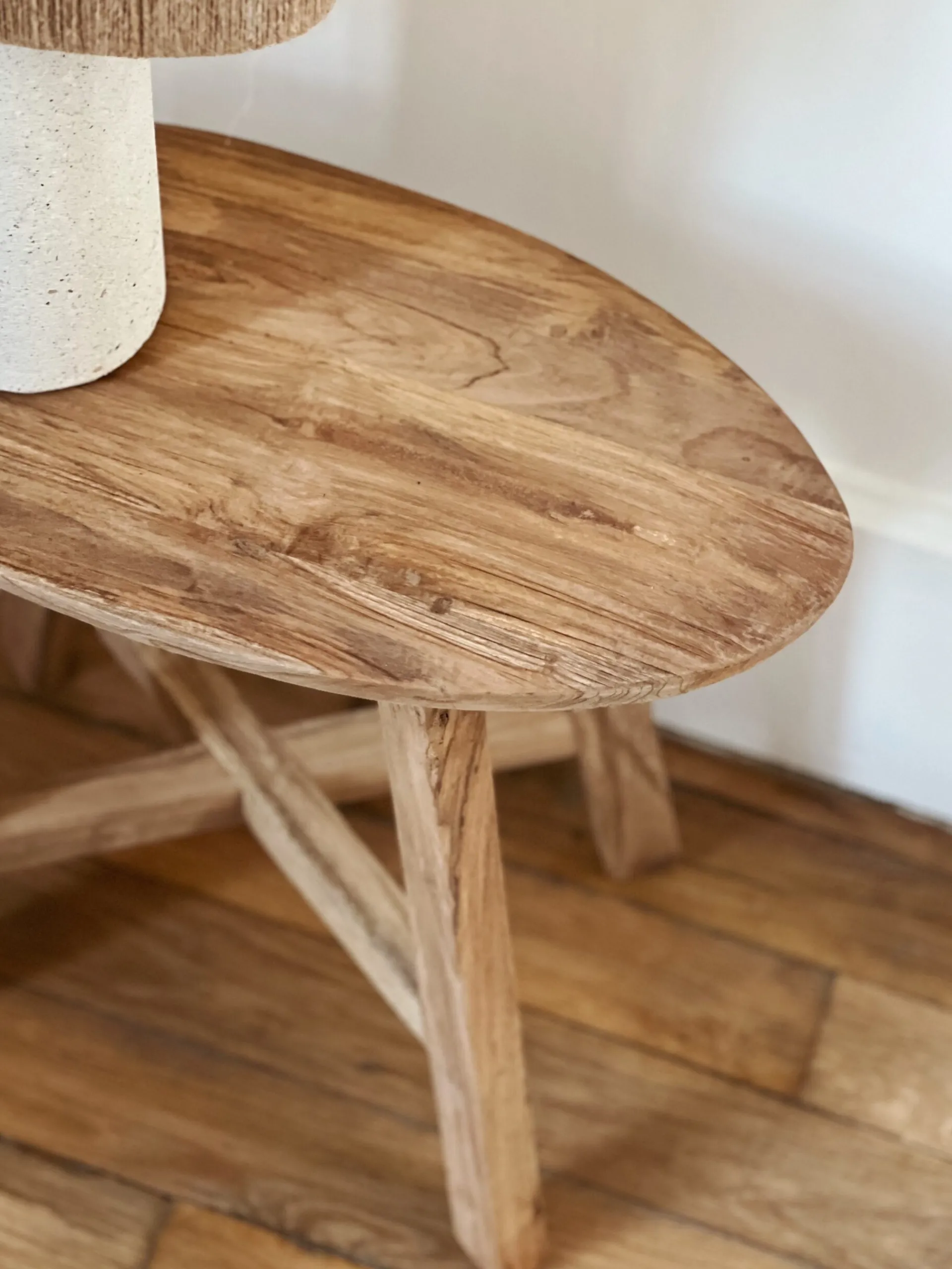 Sélection M Banc en teck recyclé ovale 50/70cm Discount