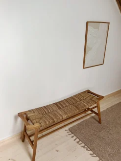 Sélection M Banc tressé en teck et rotin Hot