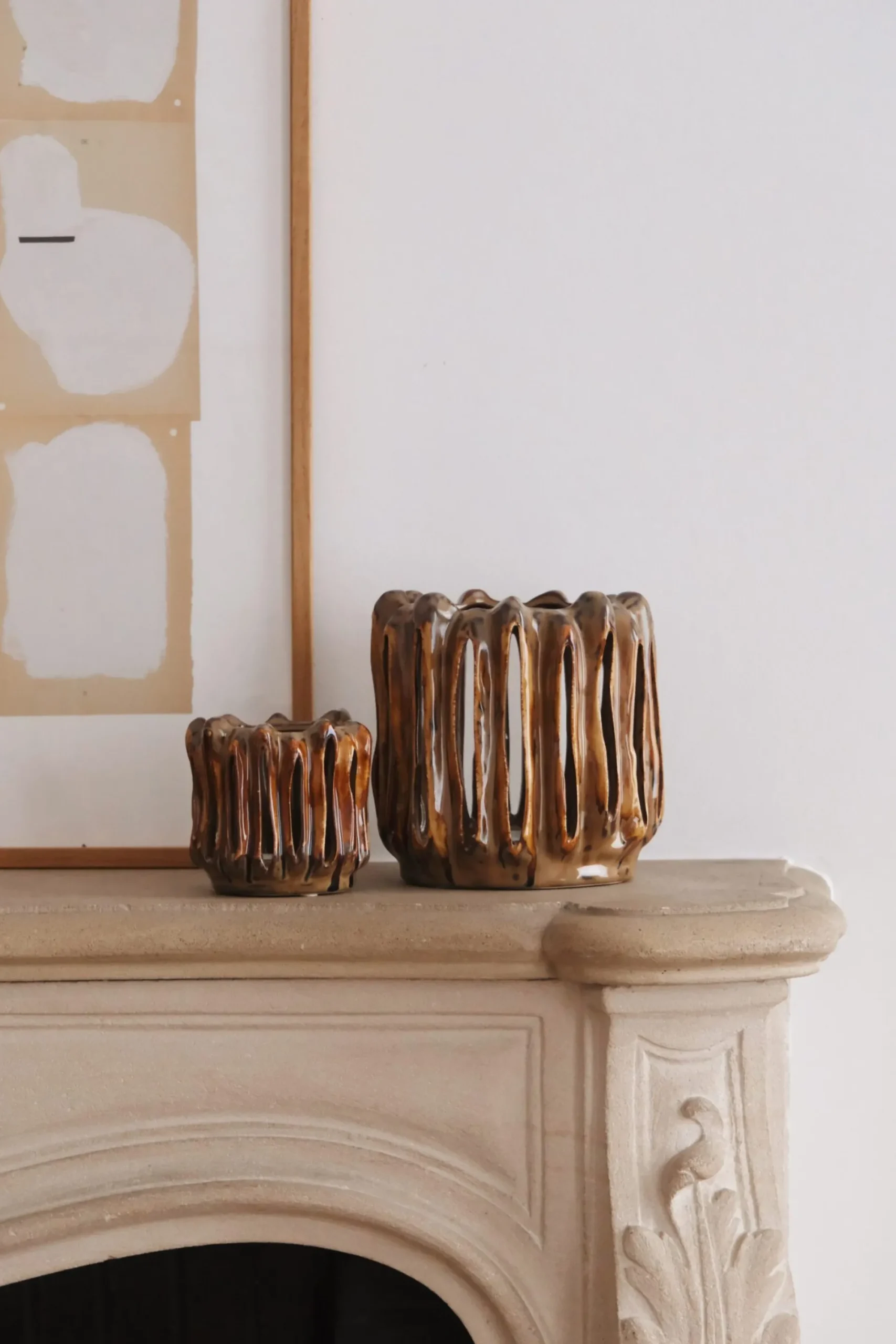 Sélection M Bougeoir céramique brun Discount