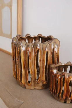 Sélection M Bougeoir céramique brun Discount