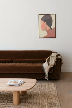 Sélection M Canapé 4 places velours caramel Clearance