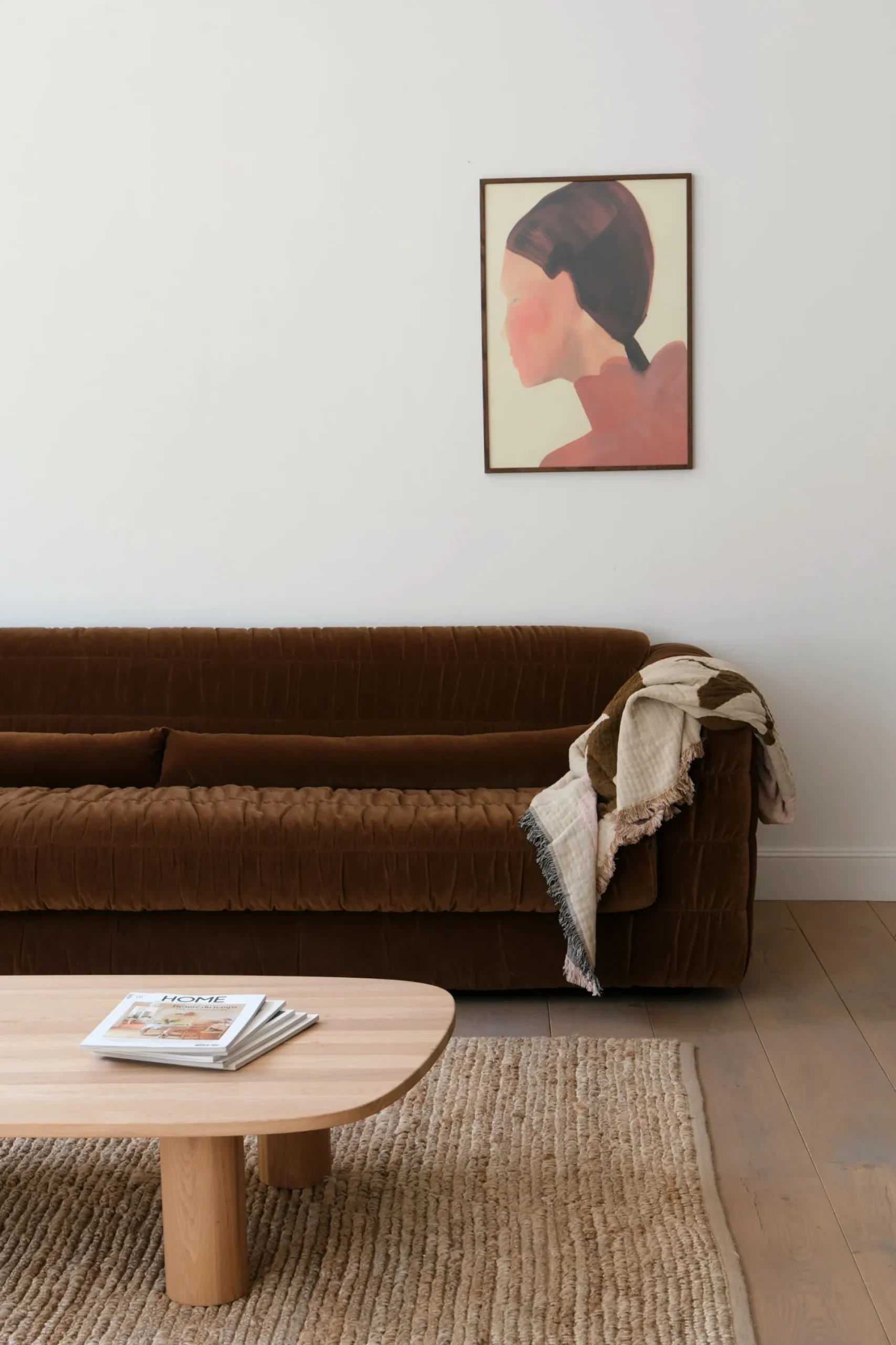 Sélection M Canapé 4 places velours caramel Clearance