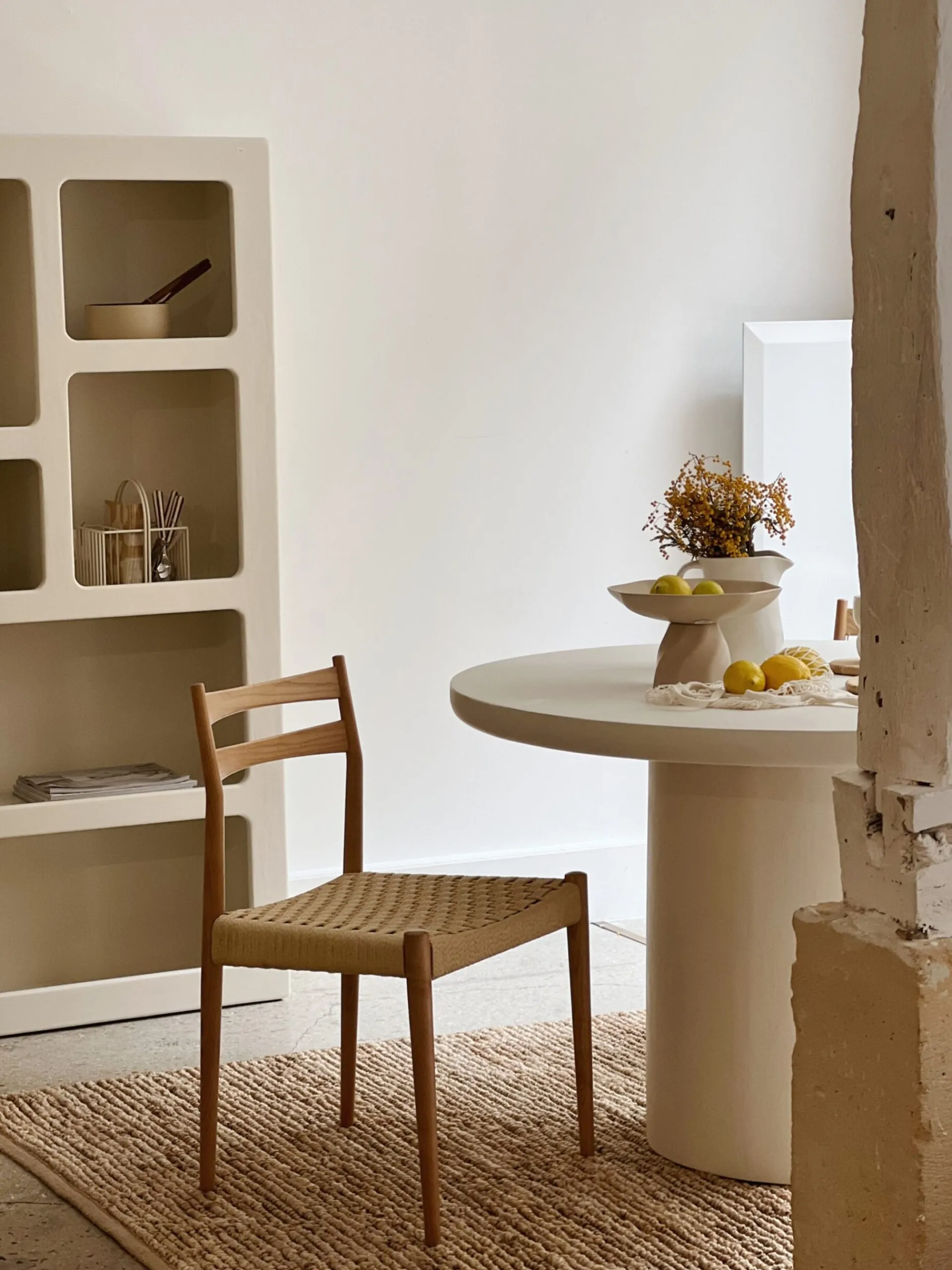 Sélection M Chaise en bois de frêne et assise tressée