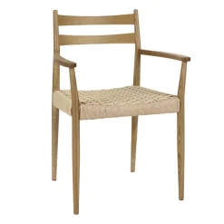 Sélection M Chaise en bois de frêne et assise tressée
