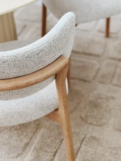 Sélection M Chaise en chêne et tissu chiné Discount