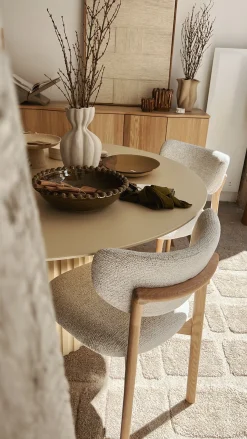 Sélection M Chaise en chêne et tissu chiné Discount