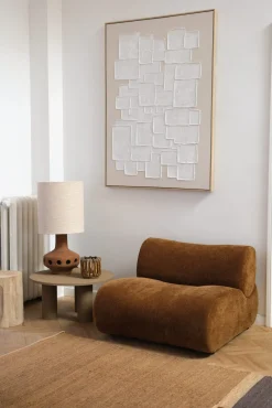 Sélection M Chauffeuse en velours marron / beige Discount