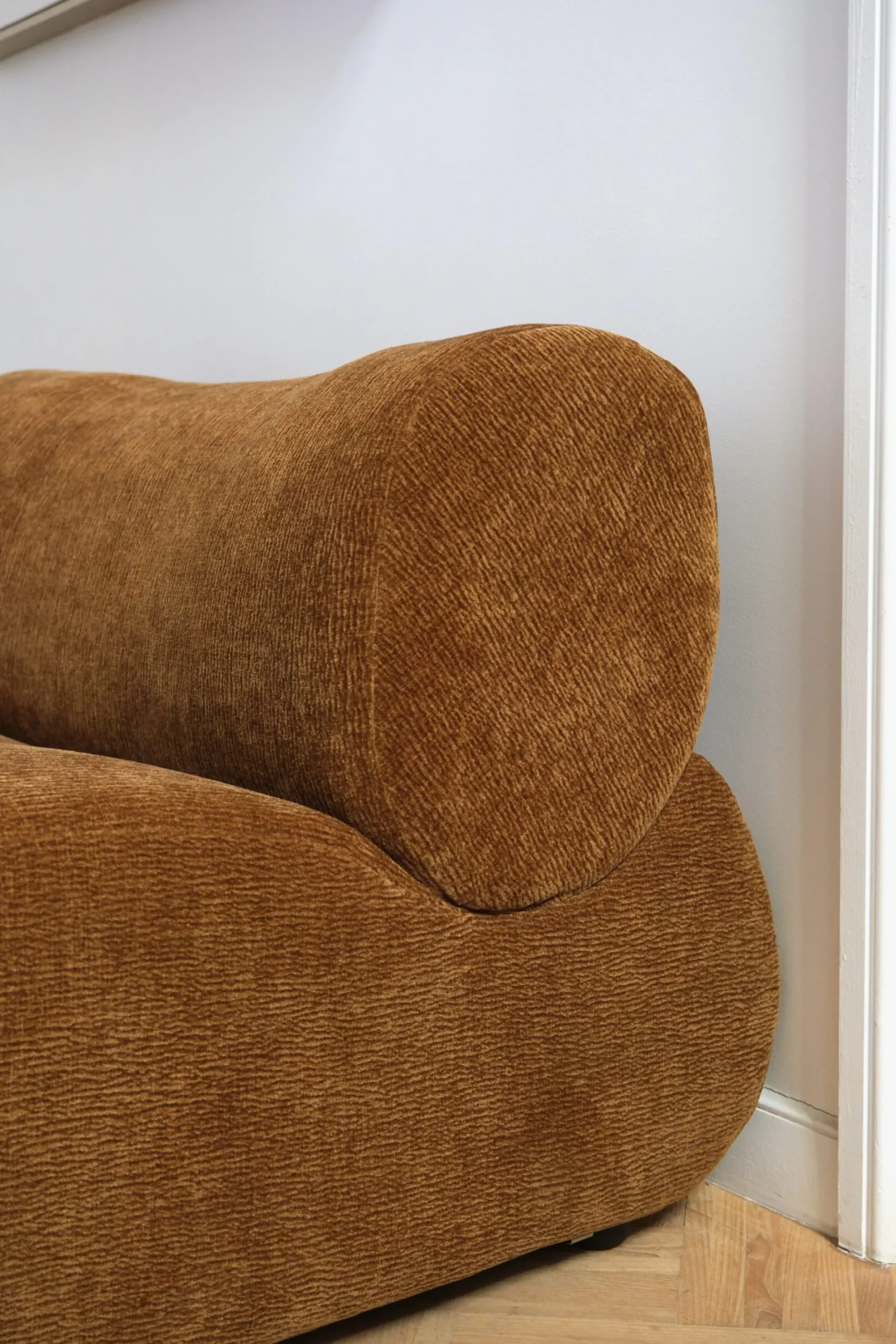 Sélection M Chauffeuse en velours marron / beige Discount