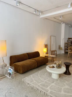 Sélection M Chauffeuse en velours marron / beige Discount