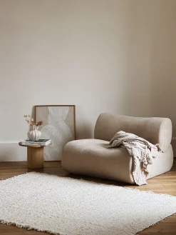 Sélection M Chauffeuse en velours marron / beige Discount