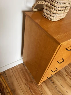 Sélection M Commode vintage en bois 4 tiroirs