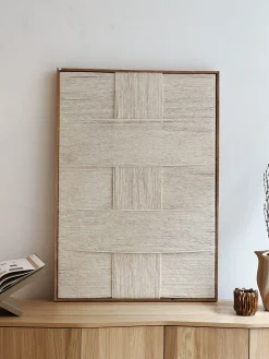 Sélection M Déco murale en laine et bois de manguier New