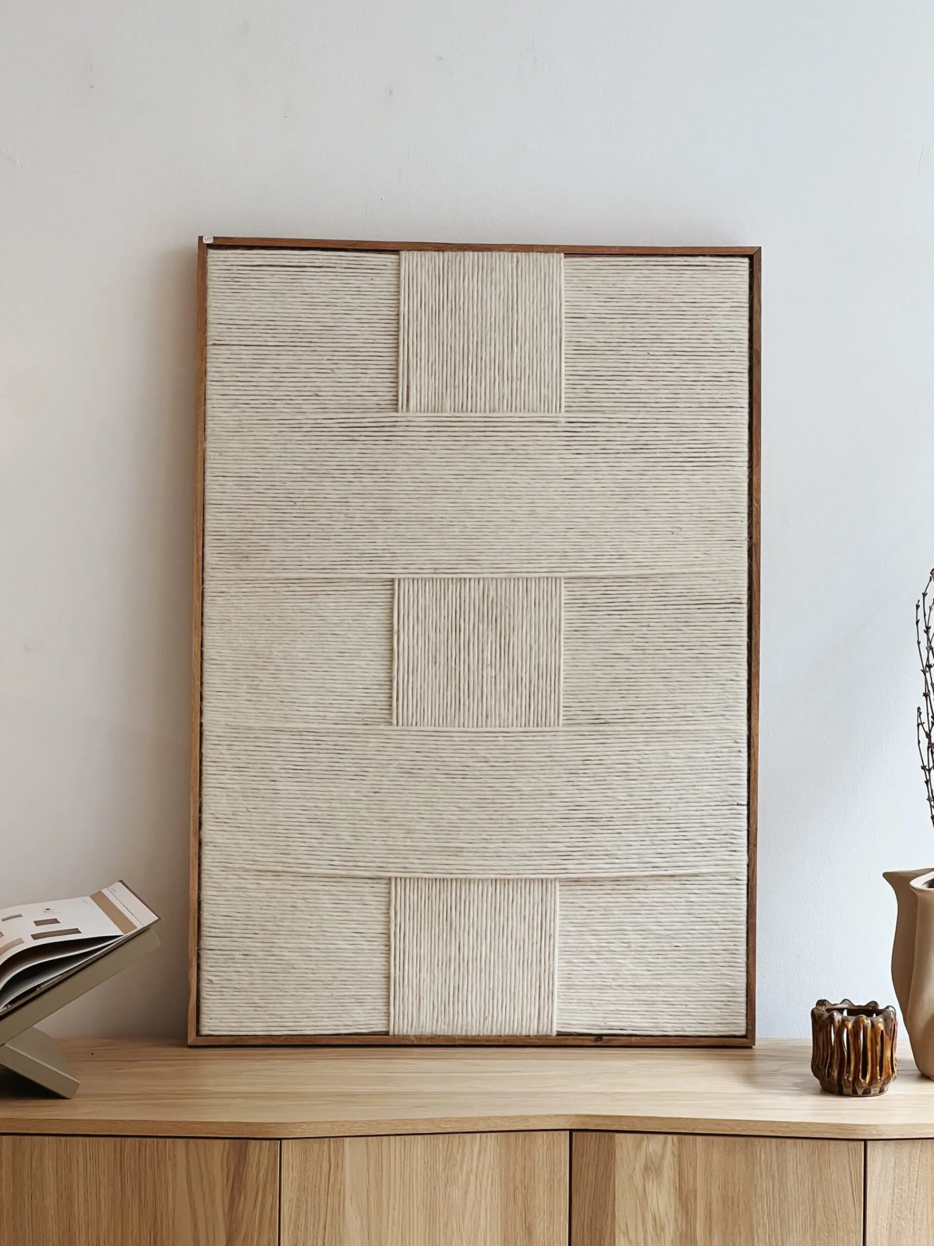 Sélection M Déco murale en laine et bois de manguier New