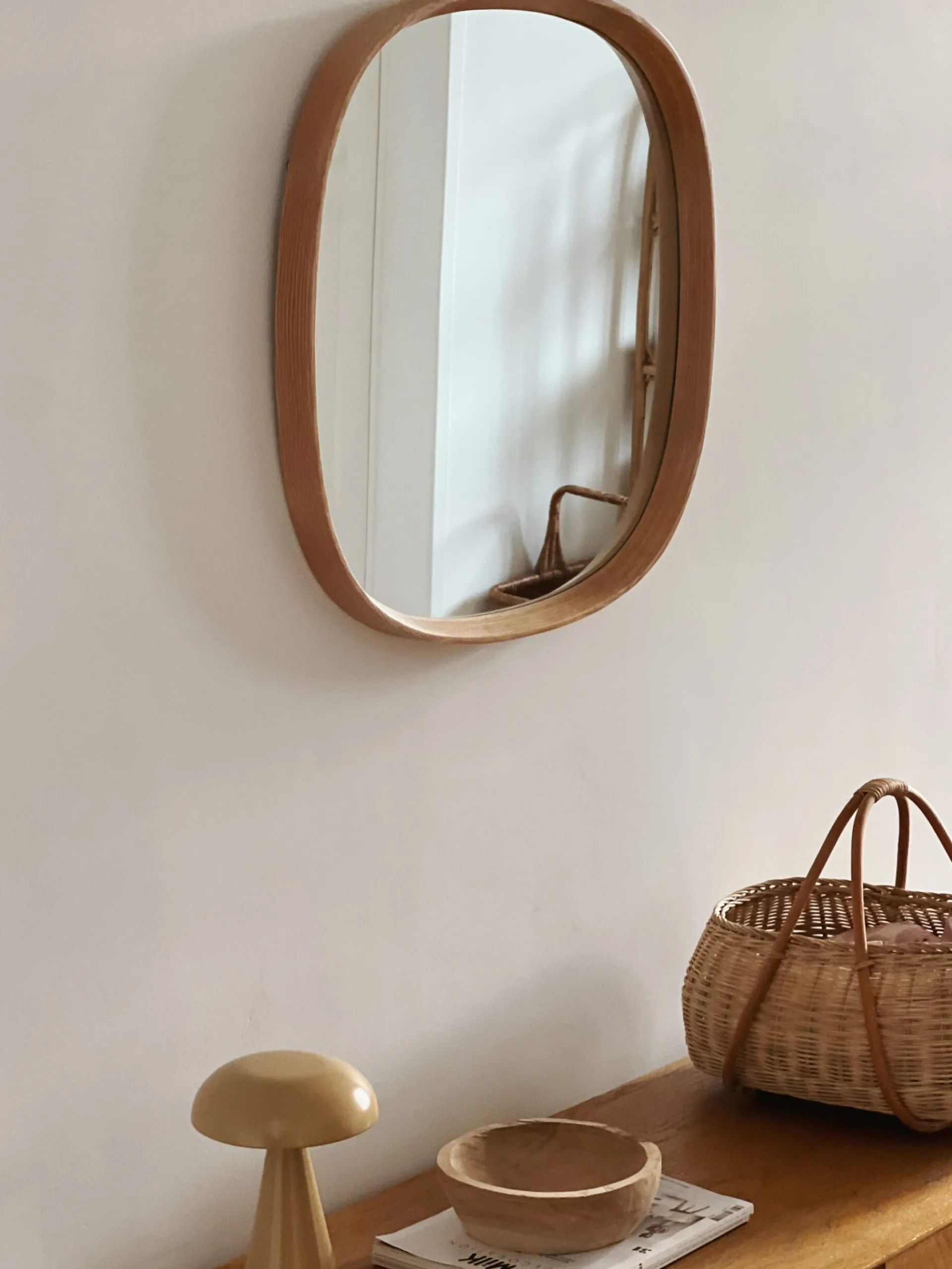 Sélection M Grand miroir en bois de chêne