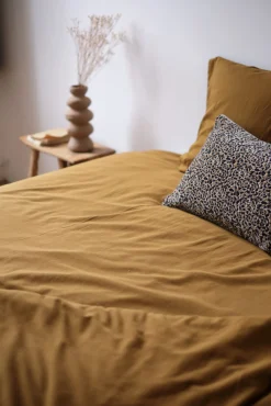 Sélection M Housse de couette coton satin ocre Clearance