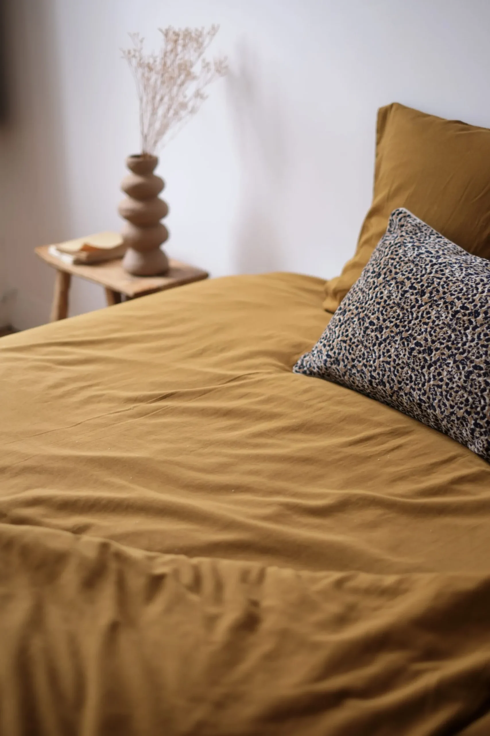 Sélection M Housse de couette coton satin ocre Clearance