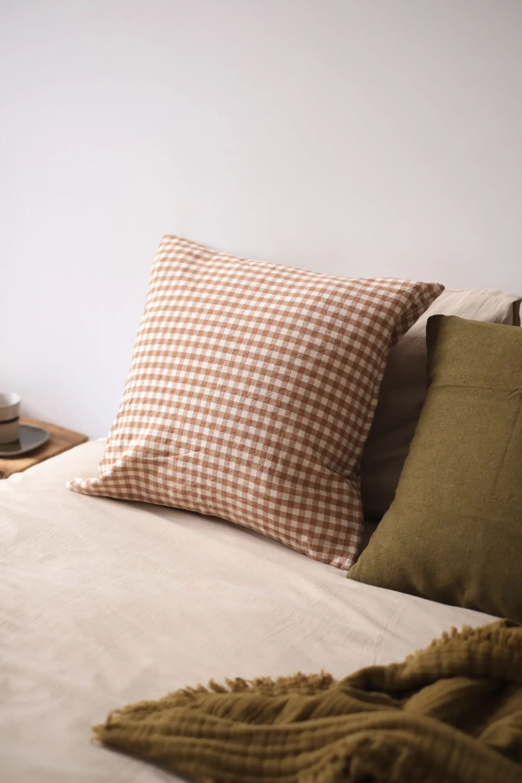 Sélection M Housse de coussin Vichy en coton Discount