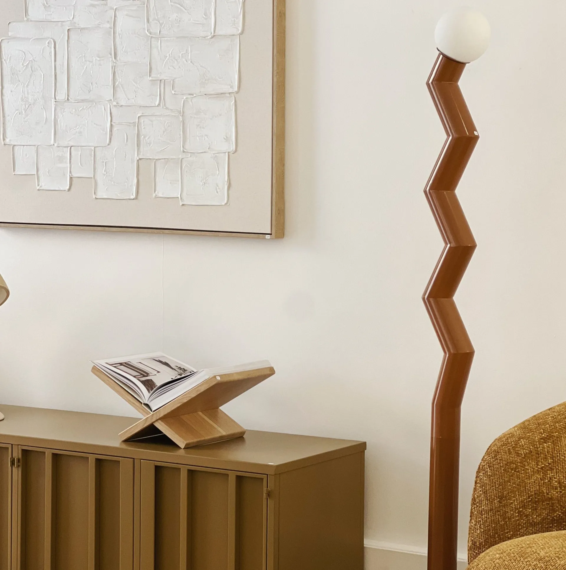 Sélection M Lampadaire en métal Zigzag Discount