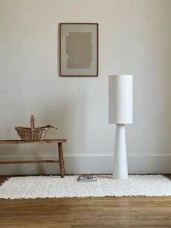 Sélection M Lampadaire en papier mâché blanc