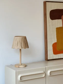 Sélection M Lampe à poser bois et raphia Frida Sale
