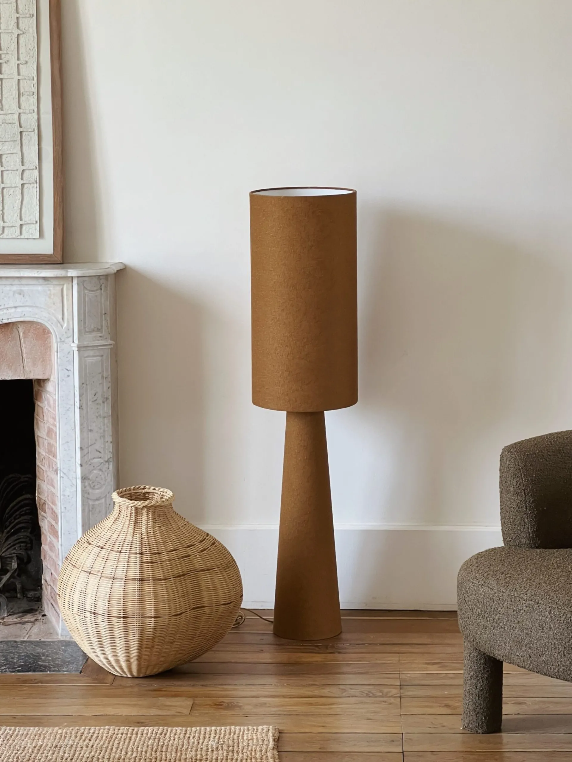 Sélection M Lampe de sol en tissu bouclette Online