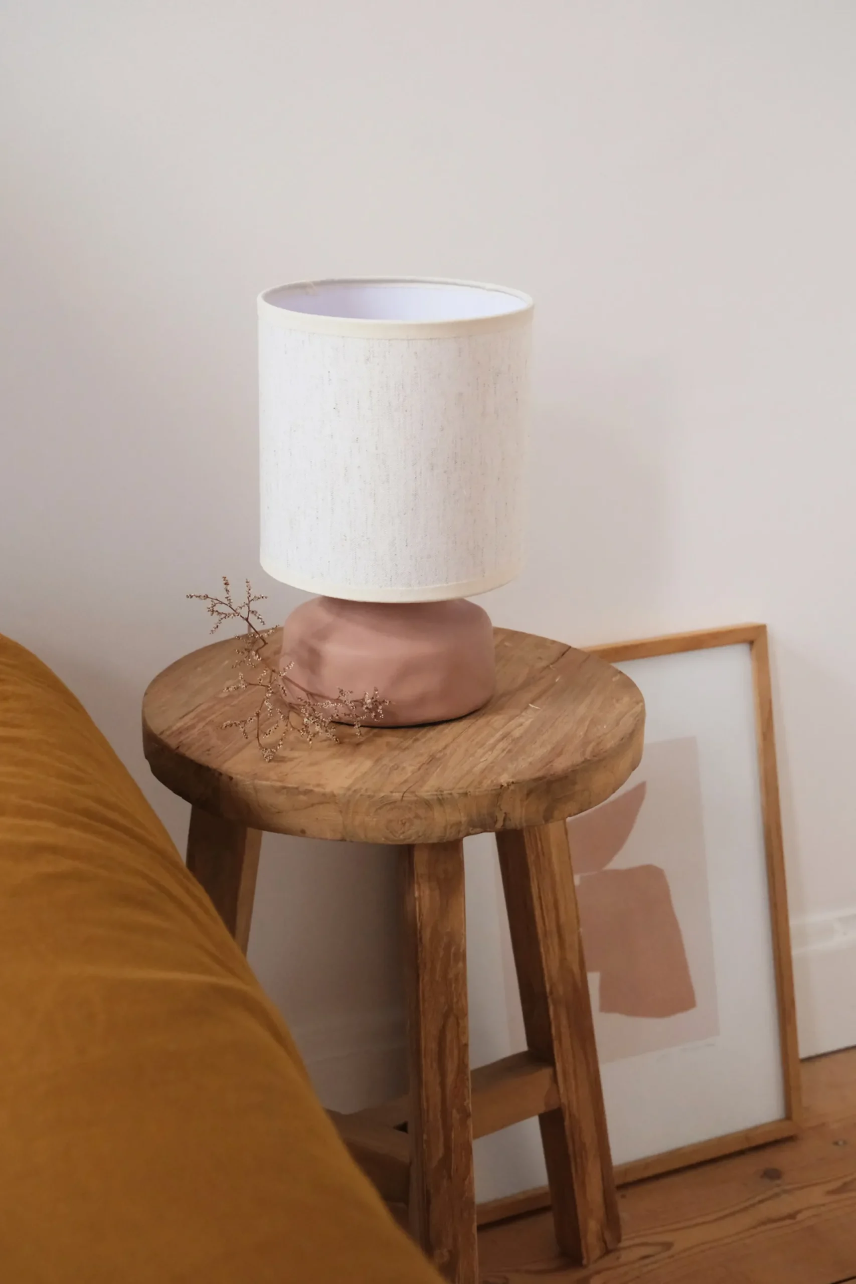 Sélection M Lampe de table de chevet céramique / lin