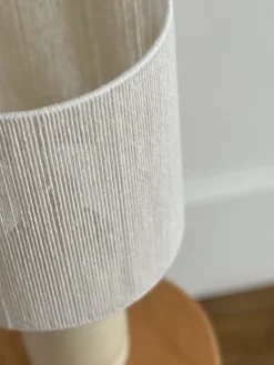 Sélection M Lampe en grès “Isaure” avec abat jour tissé écru Clearance