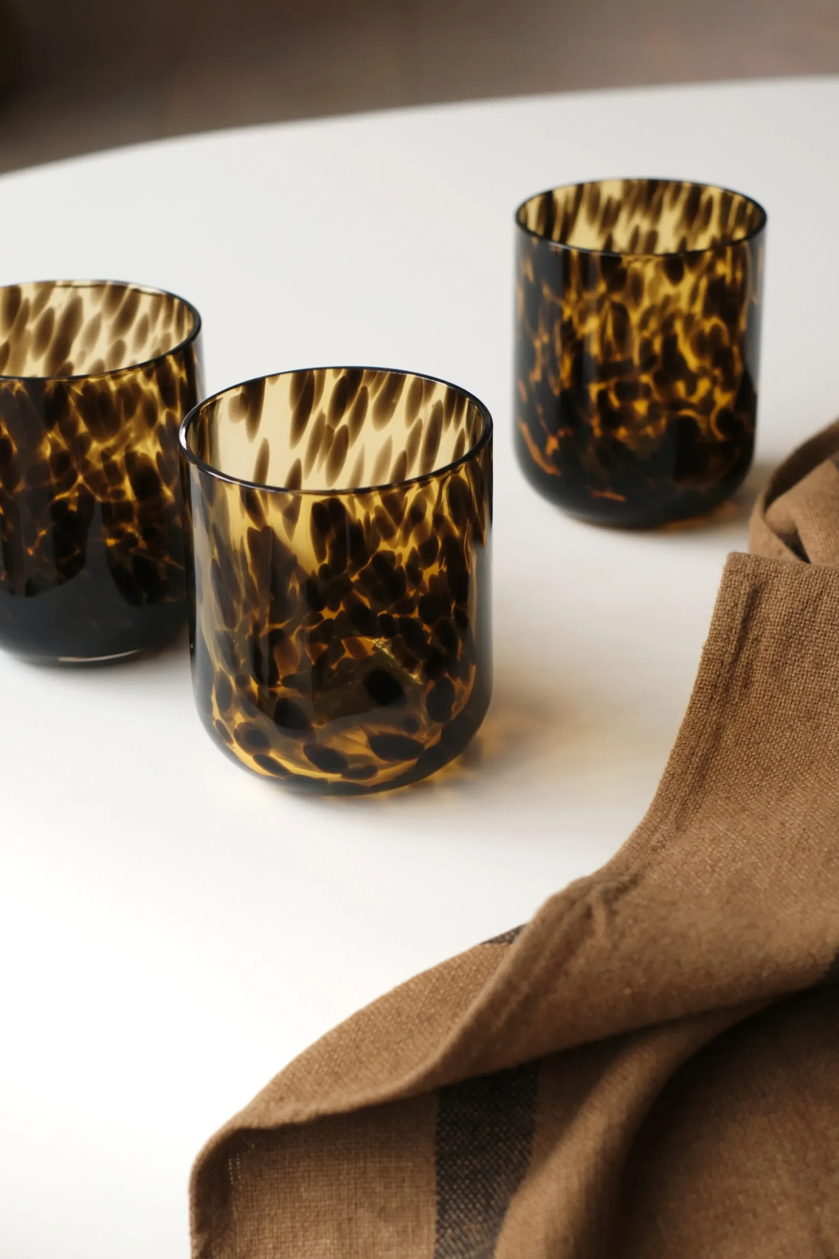 Sélection M Lot de 6 gobelets Léopard en verre ambré Sale