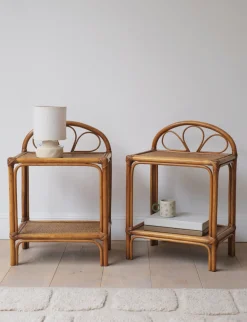 Sélection M Paire de chevets vintage en rotin Outlet