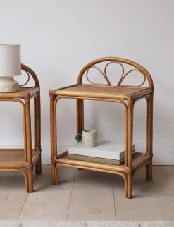 Sélection M Paire de chevets vintage en rotin Outlet