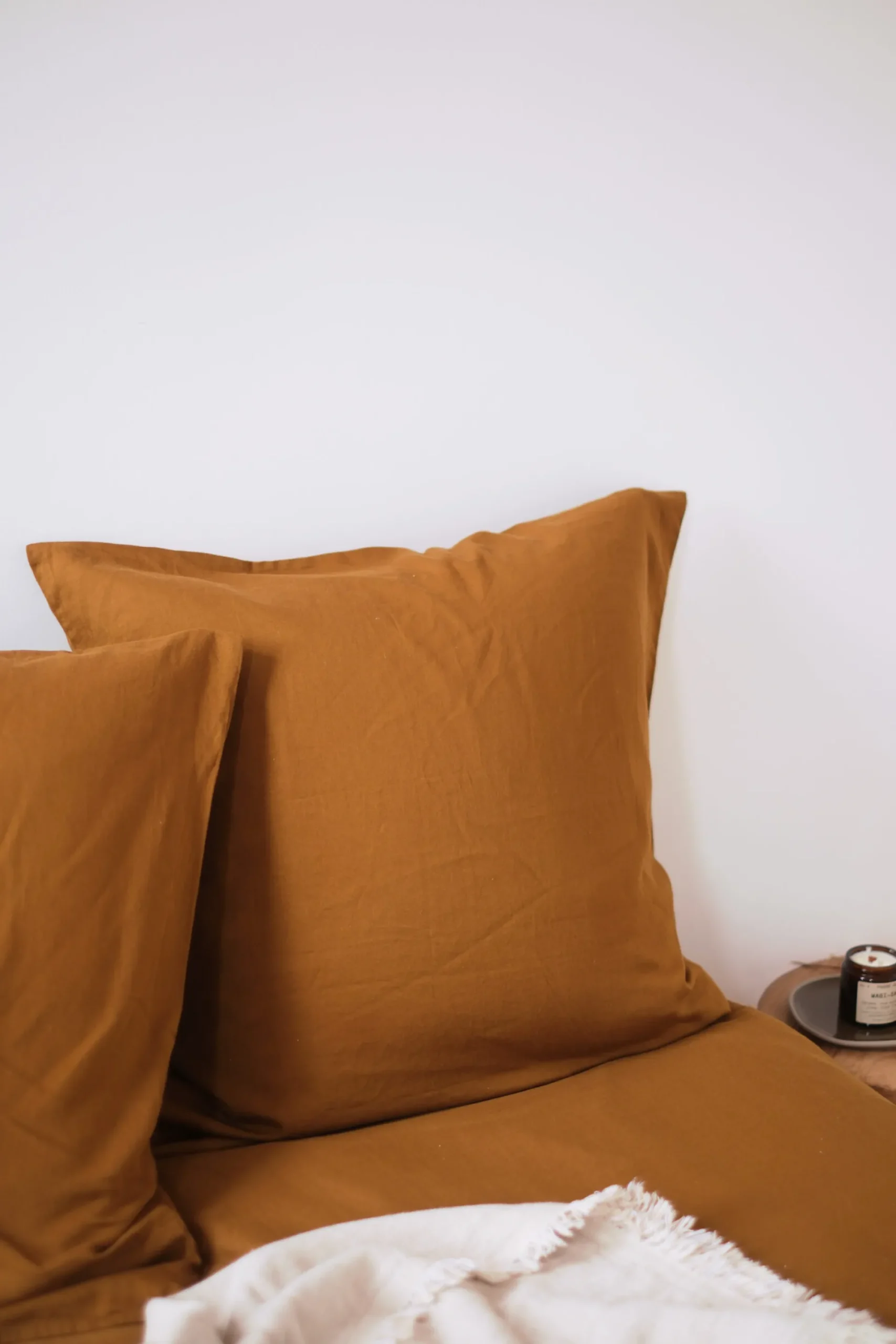 Sélection M Paire de taies d’oreiller en coton satin Ocre Online