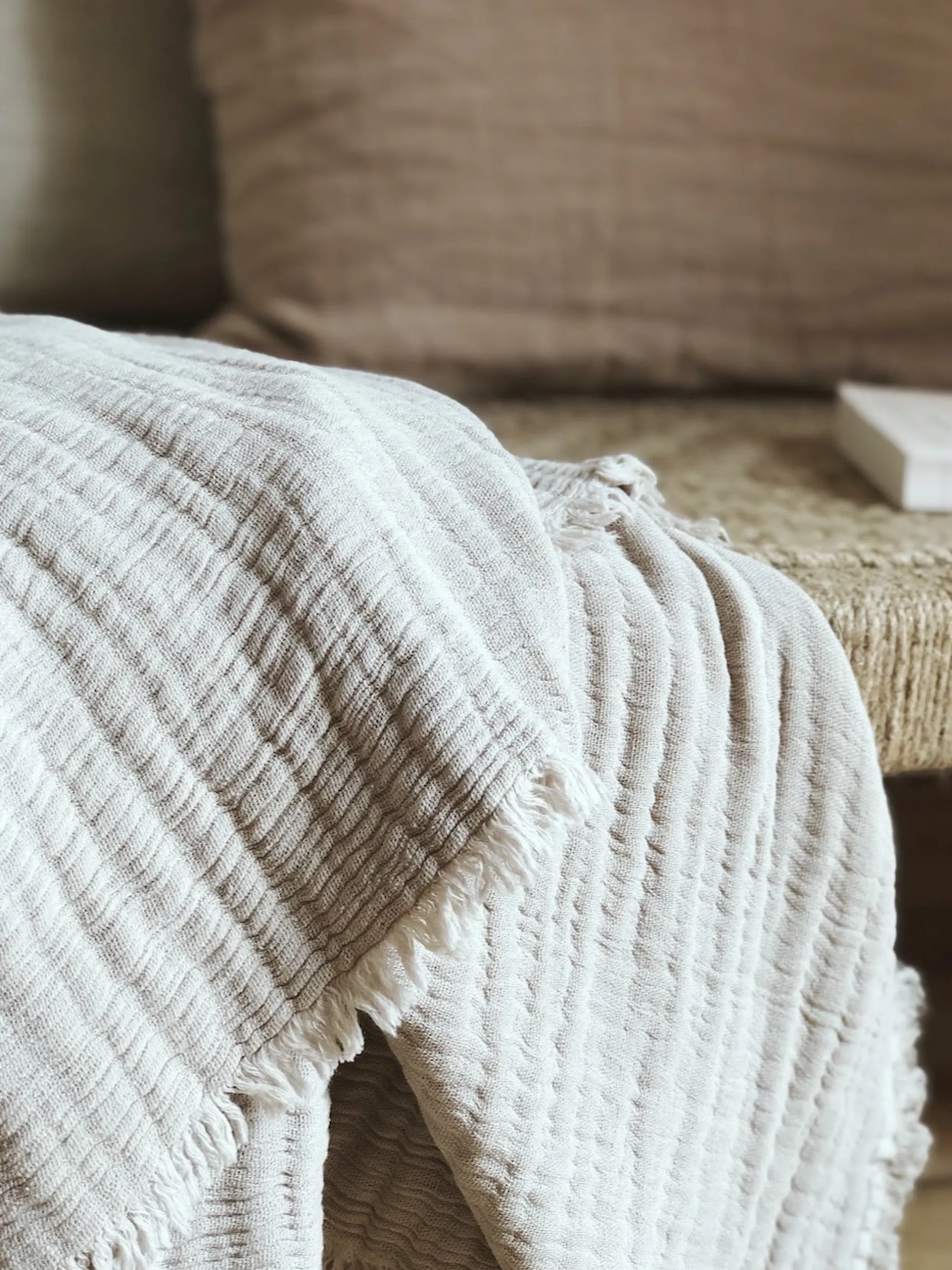 Sélection M Plaid en coton naturel Clearance