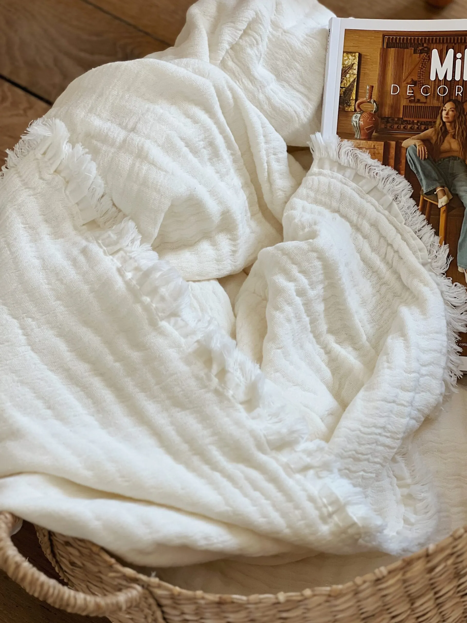 Sélection M Plaid en coton naturel Clearance