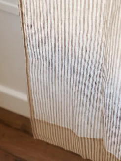 Sélection M Rideau en lin lavé rayure café/milk New