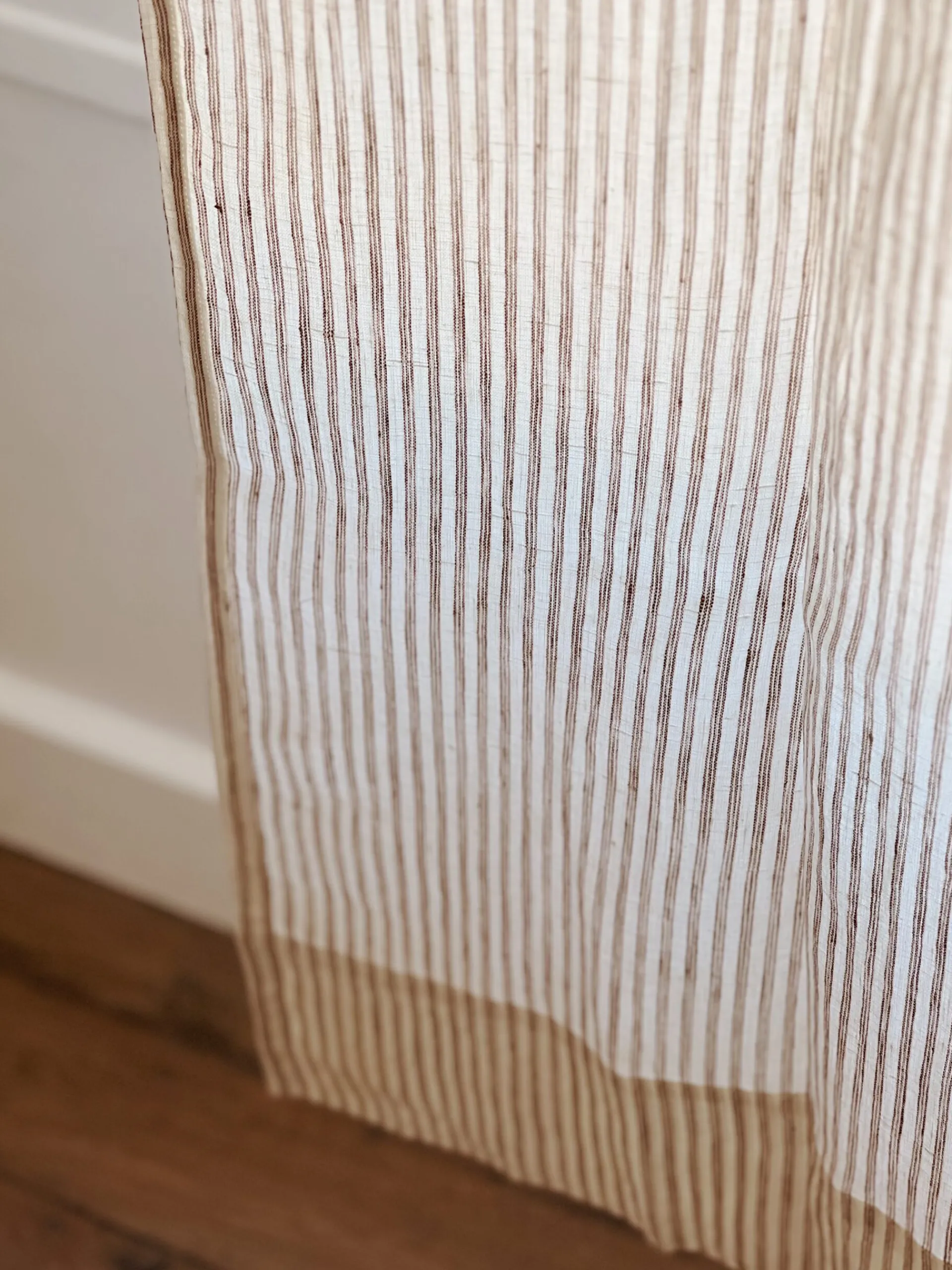 Sélection M Rideau en lin lavé rayure café/milk New