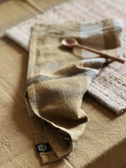 Sélection M Serviette de table lin et coton gold Sale