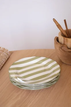 Sélection M Set de 4 assiettes rayées en porcelaine Best