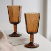 Sélection M Set de 6 verres ambré effet martelé – pied ou gobelet Sale