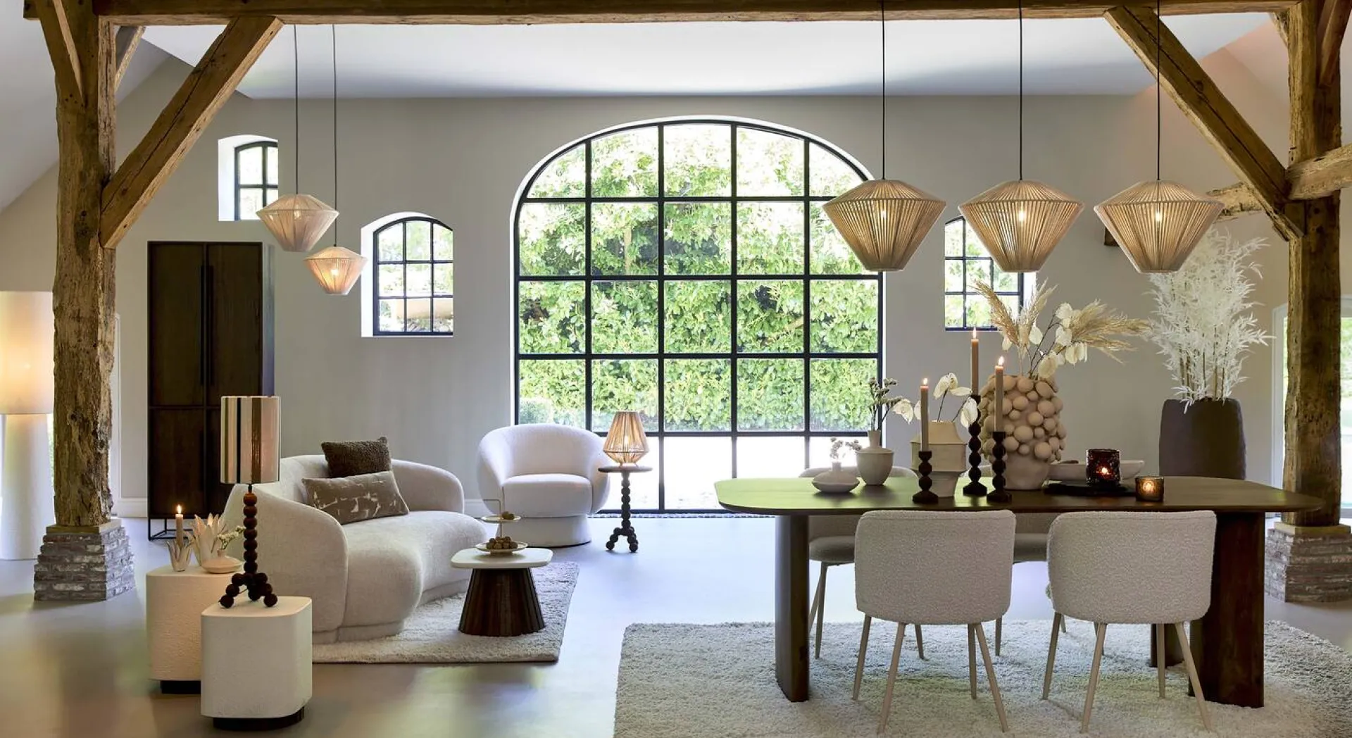 Sélection M Suspension en corde crème Hot