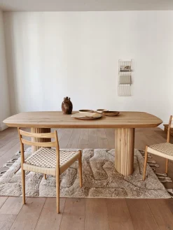 Sélection M Table à manger moderne en chêne massif 200x100cm Clearance