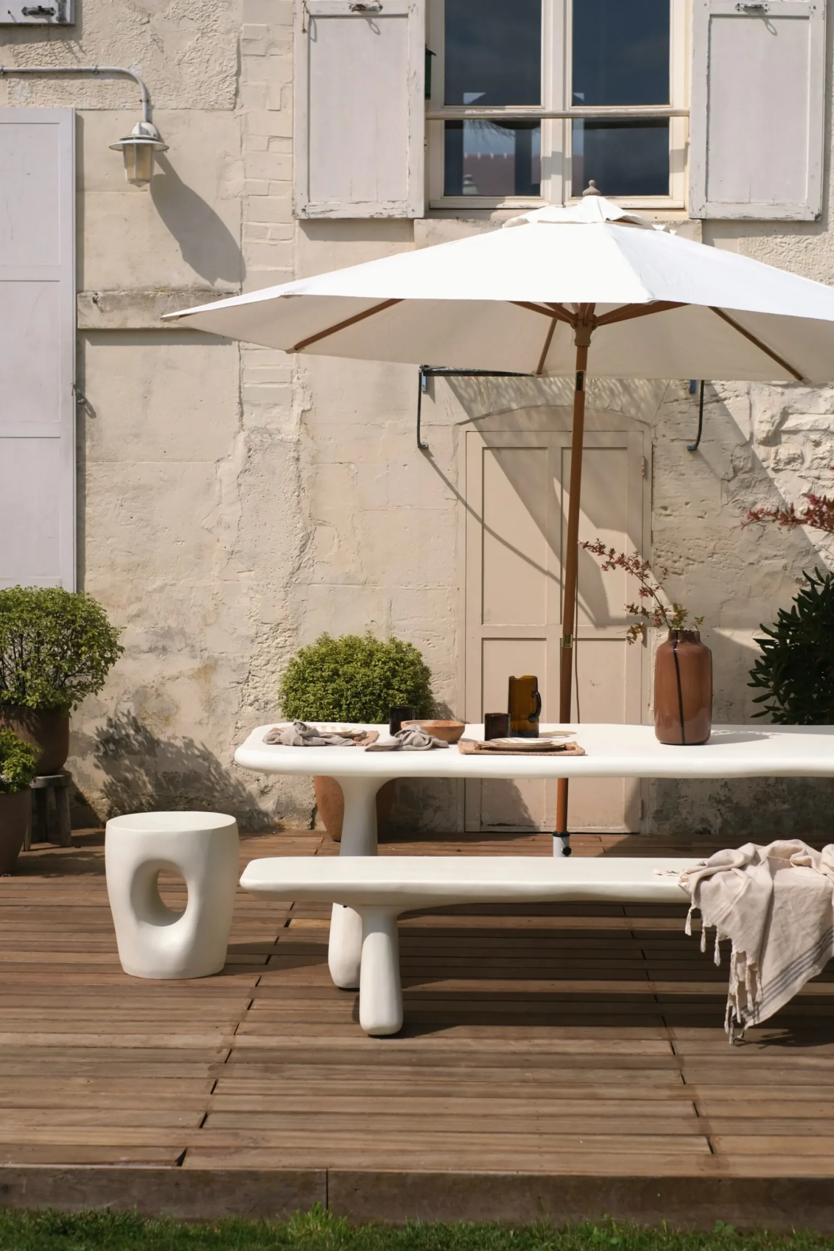 Sélection M Tabouret en résine blanche New