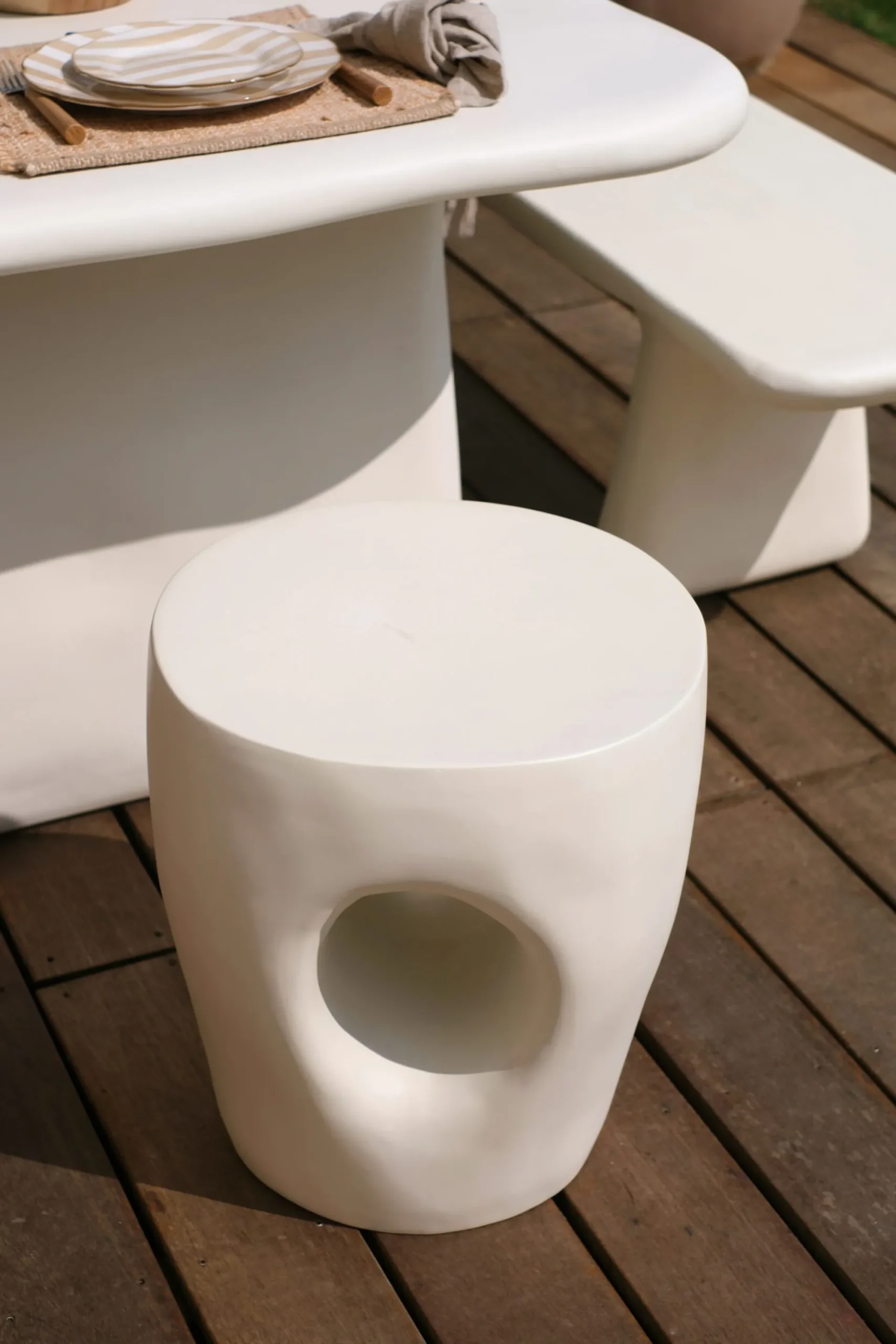 Sélection M Tabouret en résine blanche New