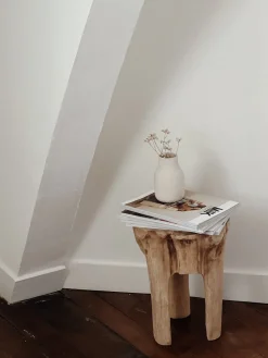 Sélection M Tabouret trepied en teck recyclé Outlet