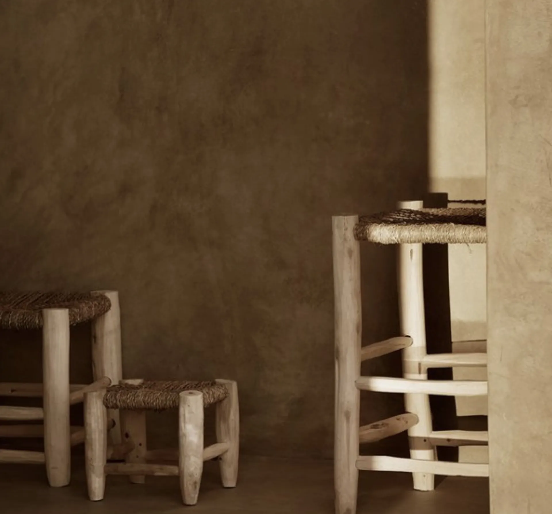 Sélection M Tabourets Marocain en Bois “Doum” Outlet