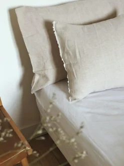 Sélection M Taies d’oreiller en lin lavé / coton – 4 couleurs Clearance