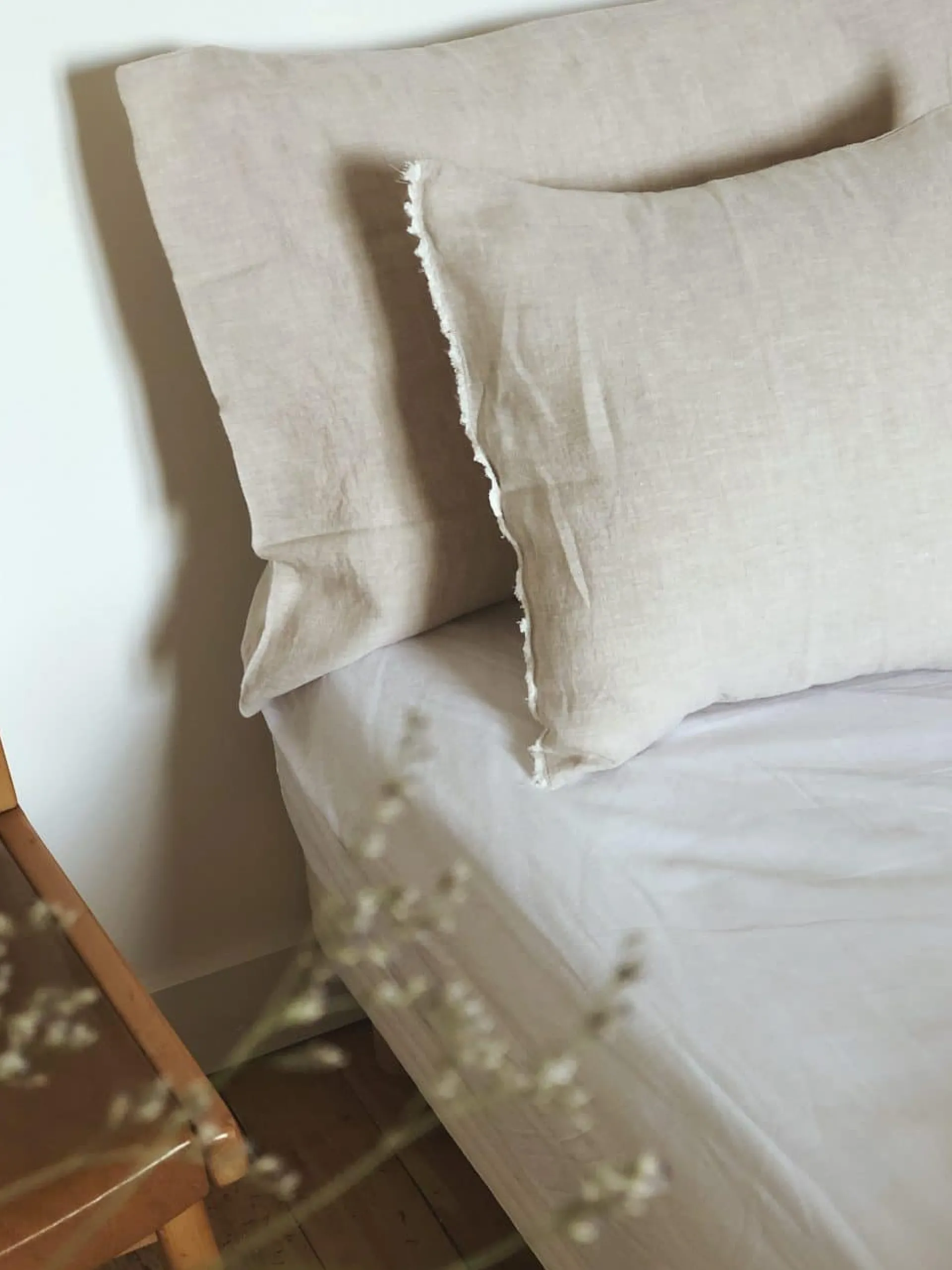 Sélection M Taies d’oreiller en lin lavé / coton – 4 couleurs Clearance