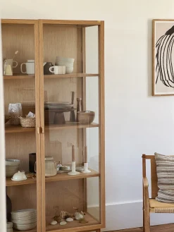 Sélection M Vaisselier / vitrine en chêne Outlet